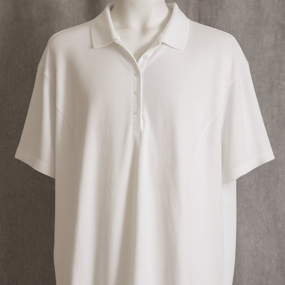 NEW Riders by Lee Indigo White Polo Shirt Womens 3X Comfort Athleisure NWT